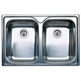 Supreme 2 Equal Double Bowl Drop-In Kitchen Sink