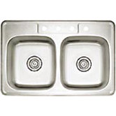 Spex II 22" x 33" Double Bowl Self-Rimming Kitchen Sink