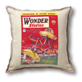 Classic Sci-fi Illustration Wonder Stories Pillow Cover - Spore Doom