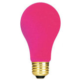 40W Ceramic A19 Incandescent Bulb in Pink