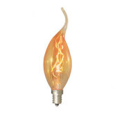 15W Nostalgic CA11 Flame Tip Chandelier Bulb in Amber