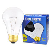 25W Long Life General Service Standard A- 19 Incandescent Bulb in Clear (Pack of 2)