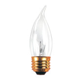 25W Incandescent Flame Tip Chandelier Bulb with E26 Base in Clear