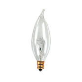 40W Incandescent Flame Tip Chandelier Bulb in Clear