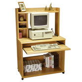 Heirloom 36" W Computer Cart with Hutch in Oak Veneer
