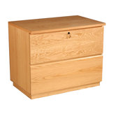 Modular Real Oak Wood Veneer Two-Drawer Lateral File Cabinet
