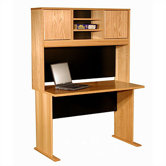 Modular Real Oak Wood Veneer 48" W Panel Office Computer Desk Suite
