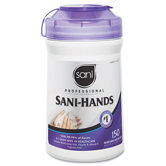 Professional San-Hands Ii Sanitizing Wipes, 150/Can
