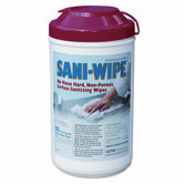Sani-Wipe Surface Sanitizing Wipes, 7.75" x 10.5", White, 100 per Tub