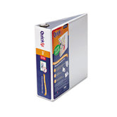 Quick Fit D-Ring View Binder, 3" Capacity, White