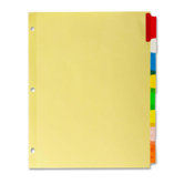 Insertable Indexes,3-Hole Punched,8-Tabs,11"x8-1/2",Assorted