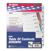 Index Dividers, 1-10 Tabs, 3HP, 11"x8-1/2", Black/White