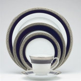 Crestwood Cobalt Platinum 5 Piece Place Setting