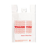 Plastic Thank You T-Sack in White