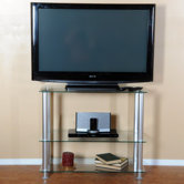 Extra Tall Glass and Aluminum 35" TV Stand