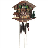 11" Cuckoo Clock with Beer Drinker and Water Wheel