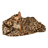 Cheetah Mink Trundle Dog Blanket in Brown