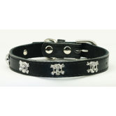 Skull Leather Dog Collar