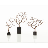 3 Piece Banyan Sculpture Set in Copper Bronze