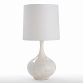 Feye Stained Ivory Crackle Porcelain Lamp with Putty Shade