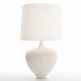 Bianca Pearl Shagreen Porcelain Lamp with White Shade