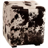 Hugo Patchwork Leather Cube Ottoman