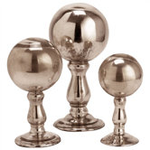 Antique Mercury Glass Ball Finials (Set of 3)