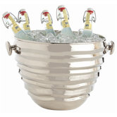 Tamas Round Polished Nickel Grooved Container