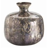 Marbled Mercury Round Glass Vase