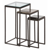 Knight Waxed Hammered 3 Piece Nesting Table