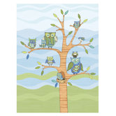 Owl Mural in Blue