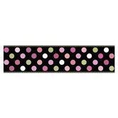Whimisical Wall Candy Dots Border in Black and Pink