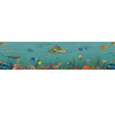 Undersea Free Style Border Wallpaper in Aqua