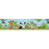 Jungle Free Style Border Wallpaper in Bright