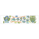 Owls Freestyle Peel and Stick Decal in Blue