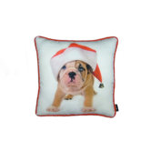 Holiday Bulldog Puppy Pillow
