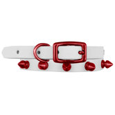 Genuine White Leather Cat / Puppy Collar with Spikes