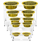 Modern Double Diner Stand with Two Wide Rimmed Bowl
