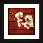 Oriental Floral Framed Wall Art (Set of 2)