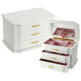White Musical Children's Jewelry Box W/ Ballerina