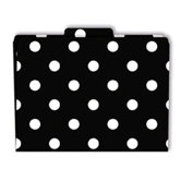 File Folders Black & White Dots
