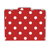 File Folders Red & White Dots