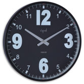 Caliber Steel Case Stylish Clock in Black