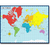Chartlet Map Of The World 17 X 22