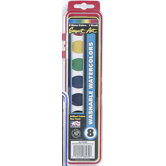 8 Semi-moist Watercolors Washable