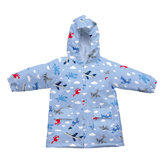 Lightweight Raincoat in Light Blue Planes
