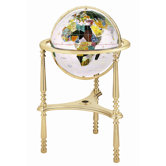 13" Ambassador Opal Globe with Three Leg High Stand in Gold