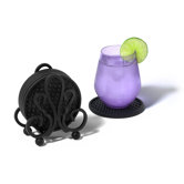 Patrice Coaster Container with 6 Coasters in Black