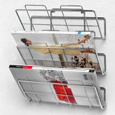 3-Tier Wall-Mount File Holder with Screws in Chrome