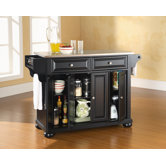 Alexandria Kitchen Island with Stainless Steel Top